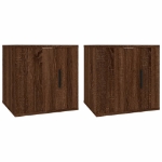 Mobili Porta TV a Parete 2 pz Rovere Marrone 40x34,5x40 cm
