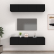 Mobili Porta TV Neri 4 pz 80x30x30 cm in Legno Multistrato