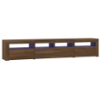 Mobile Porta TV con Luci LED Rovere Marrone 210x35x40 cm