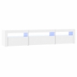 Mobile Porta TV con Luci LED Bianco Lucido 195x35x40 cm