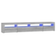 Mobile Porta TV con Luci LED Grigio Sonoma 240x35x40 cm