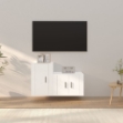 Set di Mobili Porta TV 2 pz Bianco in Legno Multistrato