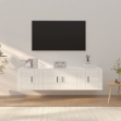 Set Mobili Porta TV 3 pz Bianco Lucido in Legno Multistrato