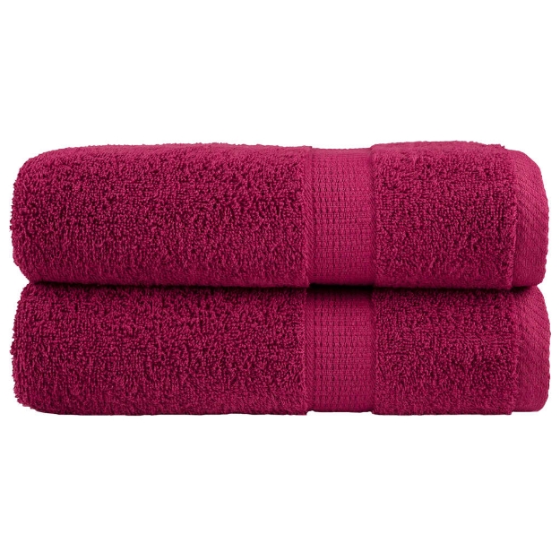 Asciugamani da Bagno SOLUND 2 pz Bordeaux 100x150cm 600gsm