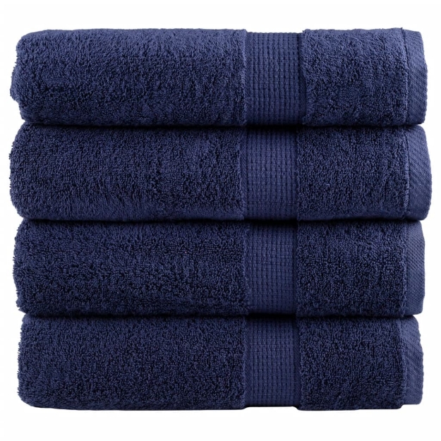 Asciugamani da Doccia SOLUND 4 pz Blu Navy 70x140cm 600gsm