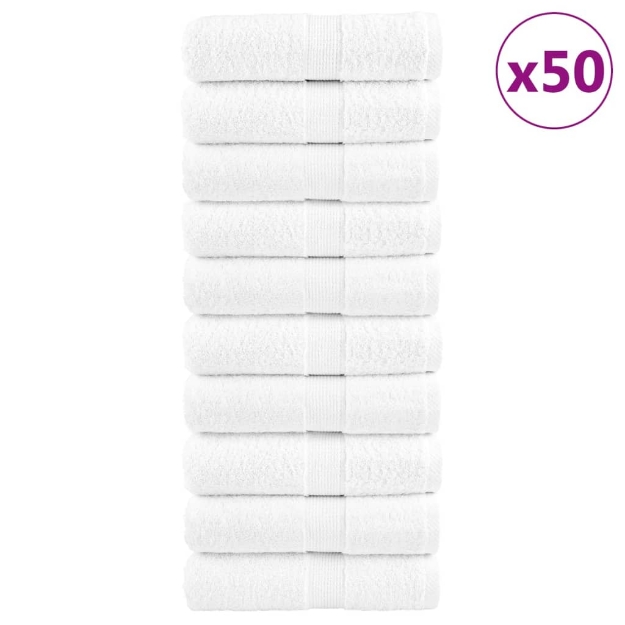 Asciugamani Ospiti SOLUND 50 pz Bianchi 30x50 cm 600gsm
