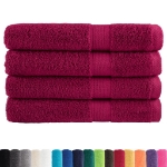 Asciugamani Premium SOLUND 4 pz Bordeaux 100x200 cm 600gsm