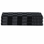 Set Strofinacci 15 pz con Guanti da Forno e Presine Cotone Nero