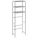 Scaffale per Bagno con 3 Ripiani Argento 53x28x169 cm