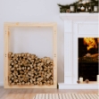 Portalegna 80x25x100 cm in Legno Massello di Pino