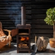 Esschert Design Stufa da Terrazzo con Forno per Pizza Ruggine