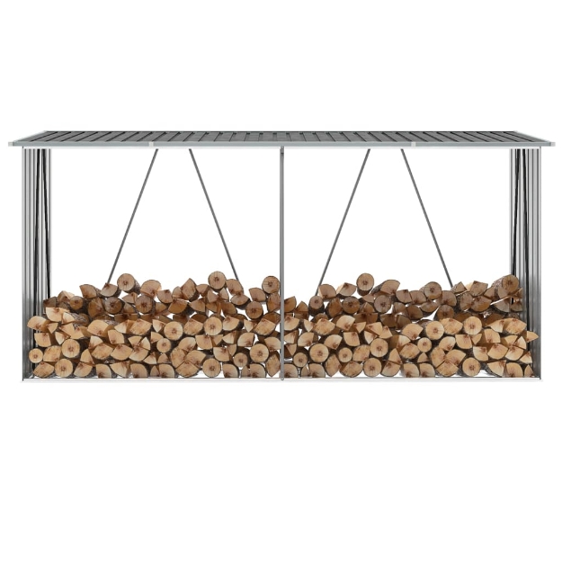 Capannone da Giardino in Acciaio Zincato 330x84x152cm Grigio