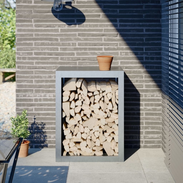 Rastrelliera per Legna 60x40x80 cm in Acciaio Zincato