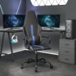 Sedia da Gaming Nera e Blu in Similpelle