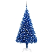 Albero di Natale Preilluminato con Palline Blu 240 cm PVC