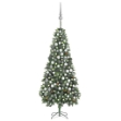 Albero di Natale Preilluminato con Palline e Pigne 210 cm