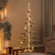 Albero di Natale Decorativo in Legno 180 cm Legno Massello Pino
