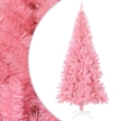 Albero di Natale Artificiale Sottile con Base Rosa 210 cm PVC