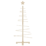 Albero di Natale Decorativo in Legno 125 cm Legno Massello Pino