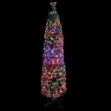Albero Natale Artificiale Sottile Supporto 210 cm Fibra Ottica