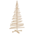 Albero di Natale Decorativo in Legno 120 cm Legno Massello Pino