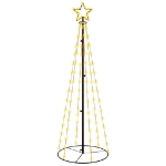 Albero di Natale a Cono Bianco Caldo 108 LED 70x180 cm