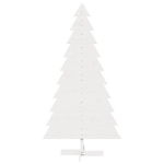 Albero di Natale Decorativo Bianco 180cm Legno Massello di Pino