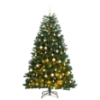 Albero Natale Incernierato con 300 LED e Palline 210 cm