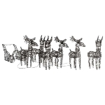 Decorazione Natalizia Renne e Slitte 320LED Bianco Caldo Rattan