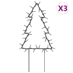 Decorazioni Luminose Natalizie Picchetti 3pz Albero 50LED 30cm