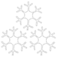 Figura Natalizia Fiocco di Neve LED 3 pz Bianco Caldo 38x37 cm