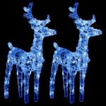 Renne di Natale 2 pz Blu 80 LED in Acrilico