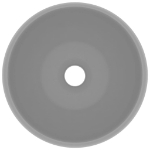 Lavandino Lusso Rotondo Grigio Chiaro Opaco 40x15cm in Ceramica