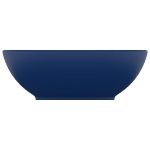 Lavandino Lusso Ovale Blu Scuro Opaco 40x33 cm in Ceramica