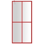 Parete per Doccia Walk-in Vetro Trasparente ESG 80x195 cm Rossa