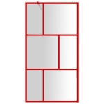 Parete per Doccia Walk-in Vetro Trasparente ESG 100x195cm Rossa
