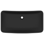 Lavandino Lusso Rettangolare Nero Opaco 71x38 cm in Ceramica