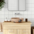 Lavabo da Appoggio Marrone e Blu Rotondo Φ41x14 cm Ceramica