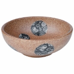 Lavabo da Appoggio Marrone e Blu Rotondo Φ41x14 cm Ceramica