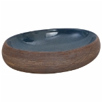 Lavabo da Appoggio Marrone e Blu Ovale 59x40x15 cm Ceramica