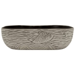 Lavabo Appoggio Grigio Nero Rettangolare 48x37,5x13,5 Ceramica