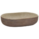 Lavabo da Appoggio Sabbia e Marrone Ovale 59x40x14 cm Ceramica