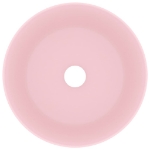 Lavandino Lusso Rotondo Rosa Opaco 40x15 cm in Ceramica