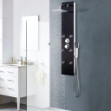 Pannello Doccia in Vetro 25x44,6x130 cm Nero