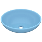Lavandino Lusso Ovale Azzurro Opaco 40x33 cm in Ceramica