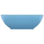 Lavandino Lusso Ovale Azzurro Opaco 40x33 cm in Ceramica