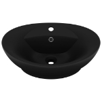 Lavandino con Troppopieno Ovale Nero Opaco 58,5x39cm Ceramica