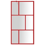 Parete per Doccia Walk-in Vetro Trasparente ESG 115x195cm Rossa