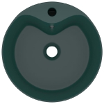 Lavandino con Troppopieno Verde Scuro Opaco 36x13cm in Ceramica