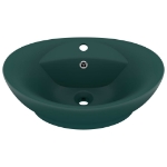 Lavabo Troppopieno Ovale Verde Scuro Opaco 58,5x39cm Ceramica